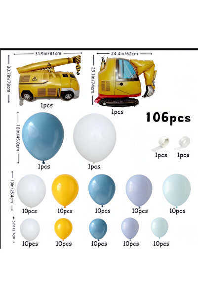 Choice Other As Picture Multicolor 106Pcs Engineering Vehicle Theme Balloon A...