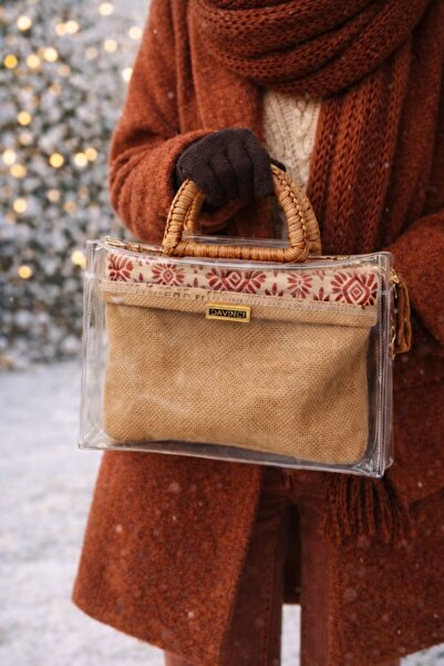 Davinci Desıgyn Etnik Desen Şeffaf Çanta