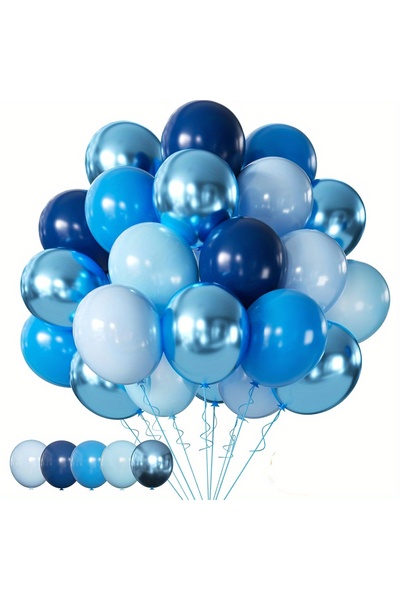 Choice مجموعة أخرى من 30 بالونًا أزرق، بالونات معدنية زرقاء، زينة لحفلات أعيا...