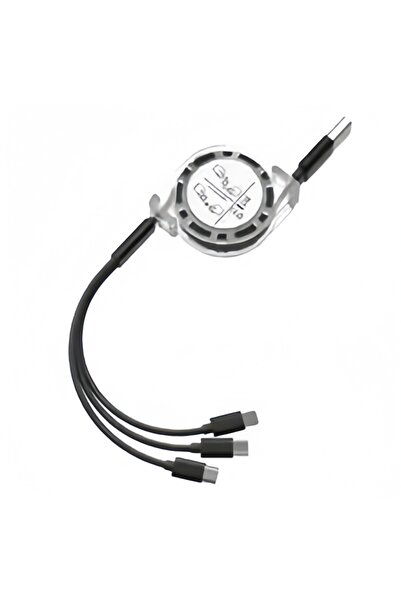 Choice Black Stretch Go 3-in-1 USB Cable | Universal 3A Fast Charging for iPh...