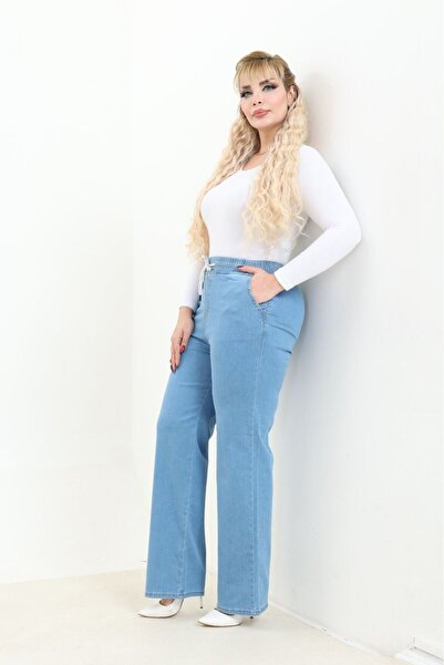 SERRA BÜYÜK BEDEN ELASTIC BOWL LEG PANTS