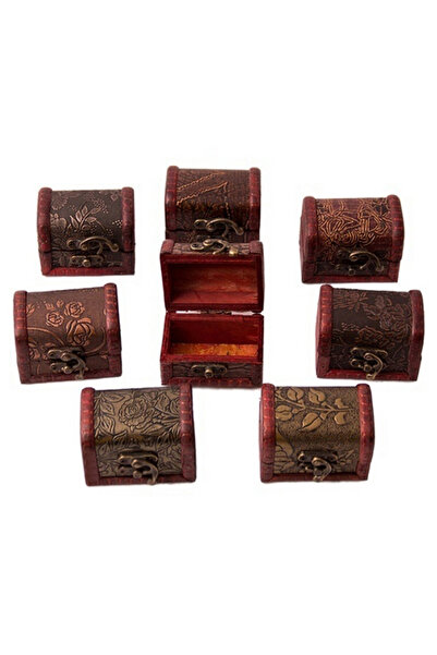 Choice صندوق تخزين مجوهرات خشبي عتيق متعدد الألوان، 8×8×6 سم، قطعة واحدة