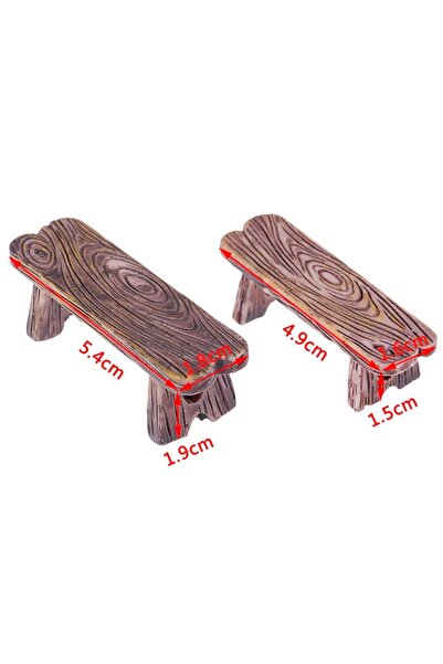 Choice 2pcs 2pcs Mini Wooden Chair Stool Fairy Garden Miniatures Decor Couple...