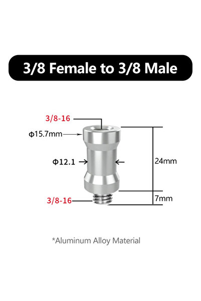 Choice محول ألومنيوم H 1/4 بوصة إلى 3/8 بوصة، محول لولبي، حامل ملولب لكاميرا ...