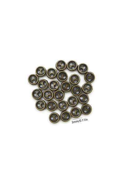 Choice Bronze 100pcs 3mm Metal Buttons Mini Buttons for Dolls Clothes 2 Holes...