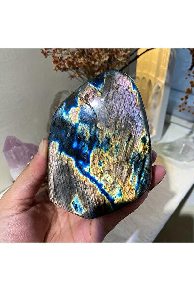 Choice 300-500g One Bohemian-style rainbow labradorite crystal sculpture - a ...