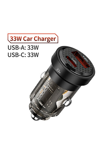 Toocki Black PD 33W USB Car Charger Fast Charge For iPhone 15 14 13 12 11 Pro...