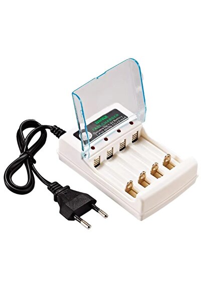 Choice1 شاحن بطاريات ذكي قابل لإعادة الشحن، مزود بأربعة منافذ، يدعم بطاريات A...