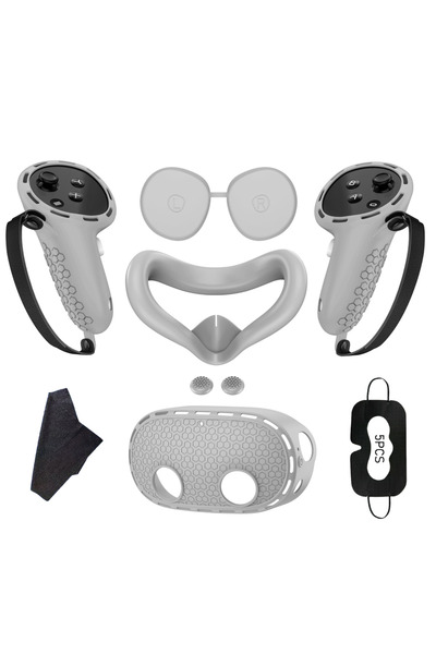 Choice GRAY 7in1 VR Soft Durable Accessories for Meta Quest 3S Silicone Prote...