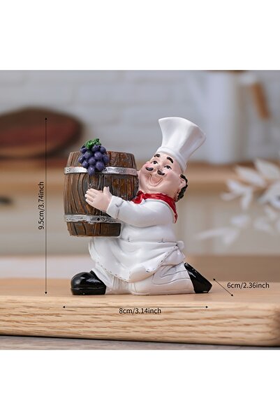 Choice حامل أعواد أسنان أبيض أنيق بتصميم مستوحى من الطهاة، مع دلو خشبي - مصنو...