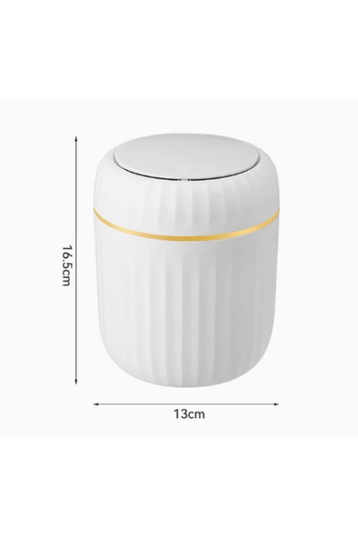 Choice White Mini Desktop Trash Can with Lid Garbage Waste Bin Organizer Bedr...