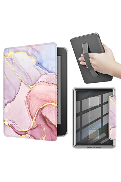 Choice جراب ذكي شفاف بلون الرخام الوردي مقاس 6 بوصات من طراز RS23CV 2024، متو...