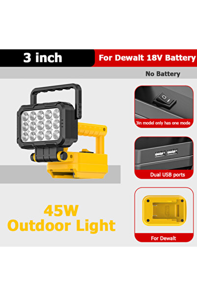 choice2 كشاف LED بقوة 45 واط من ديوالت، مصباح يدوي LED للعمل، إضاءة خارجية لل...