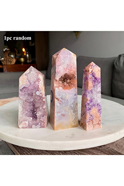 Choice قطعة واحدة (50-100 غرام) من برج كريستالي وردي وأميثيست عالي الجودة، قط...