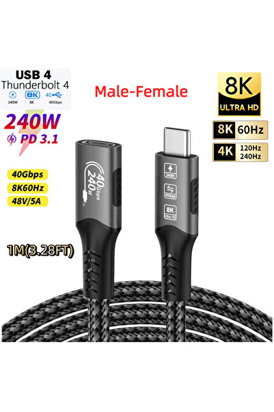 Choice 8K M-F 1M 8K Type C Extension Cable Fast Charging Cable Extender Male ...