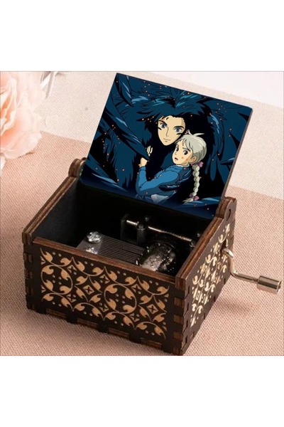 Choice black Howl Castle Merry Go Round of Life Wooden Hand Cranked Musical B...