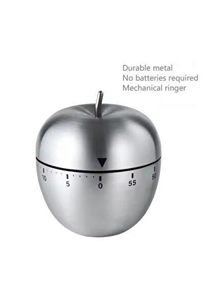 Choice Apple Stainless Steel Egg/ Shaped Manual Mechanical Kitchen Timer (bat...