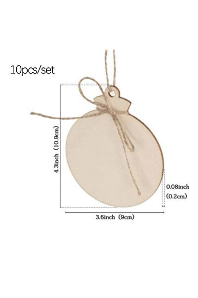 Choice مجموعة من 10 قطع من ملصقات خشبية دائرية غير مطلية، مصنوعة من حبل القنب...