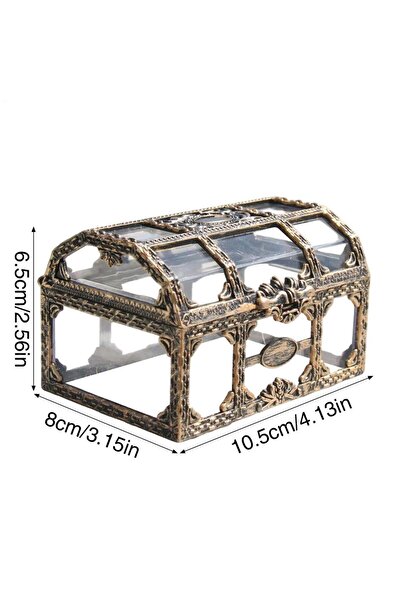 Choice صندوق كنز شفاف، صندوق تخزين ألعاب، حاوية حلي محمولة، صندوق تجميع عتيق.