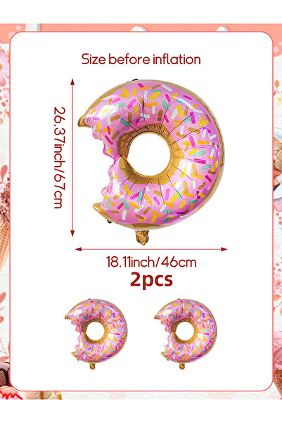 Choice Other 2pcs Pink Donut 2pcs/4pcs donut aluminum film balloon set suitab...