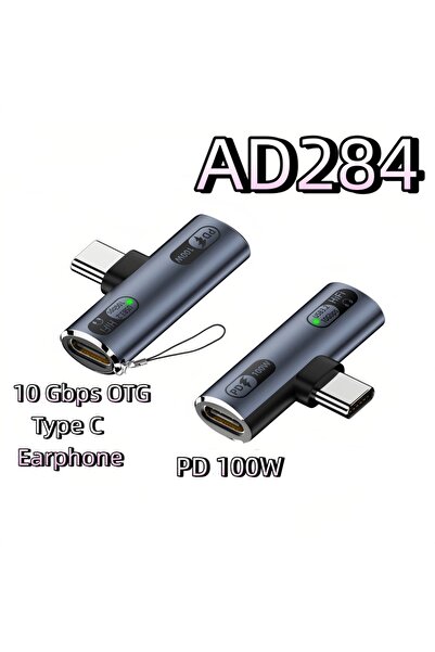 Choice AD284 TypeC Earphone 2IN1 USB Type C Adapter PD100W Fast Charging 10Gb...