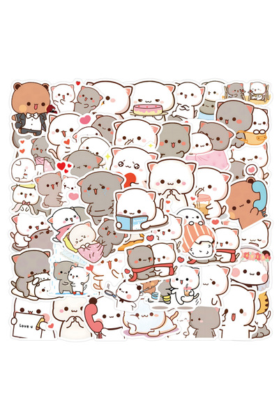 Choice 60PCS 60PCS Peach Kitten Cute Cartoon Graffiti Stickers DIY Phone Guit...