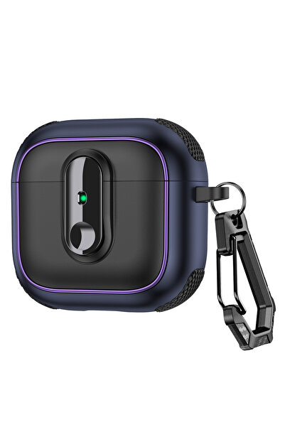 Choice غطاء سماعات أذن أزرق اللون مزود بمشبك قفل، متوافق مع سماعات AirPods 4 ...