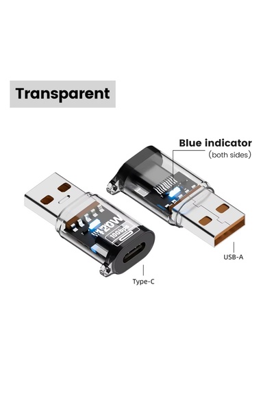 Choice محول USB-C إلى USB-A من النوع C بقدرة 120 واط، مزود بتقنية OTG، لنقل ا...