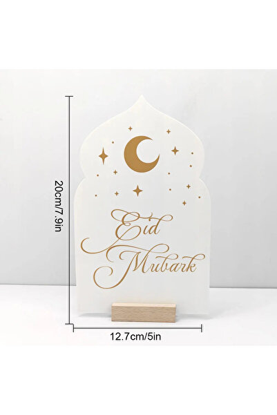 Choice6 10 تقويمات رمضانية أكريليك قابلة لإعادة الاستخدام بقاعدة خشبية وزينة ...
