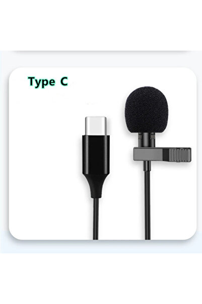 Choice For Type C 1.5m Mini Portable Lavalier Microphone Condenser Clip-on La...