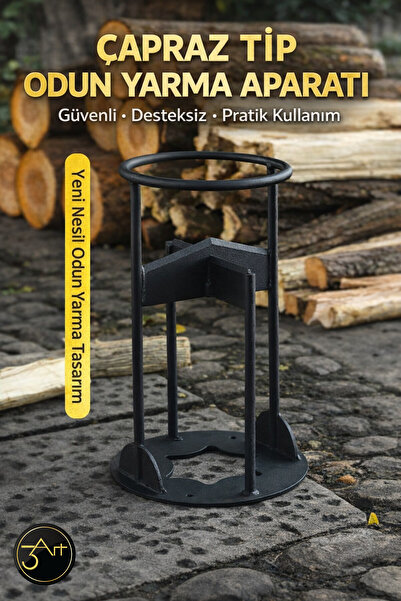 3Art Metal Dekorasyon Tic.Ltd.Şti Odun Kırma Standı - Baltalı Odun Bölme Apar...