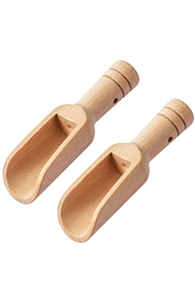 Choice Red LMETJMA 2Pcs Mini Wooden Spoons Small Bath Salt Scoop Natural Beec...