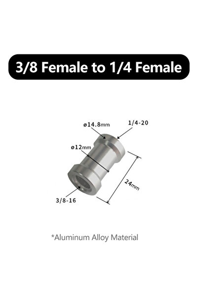 Choice محول ألومنيوم من النوع C، محول لولبي من 1/4 بوصة إلى 3/8 بوصة، حامل مل...