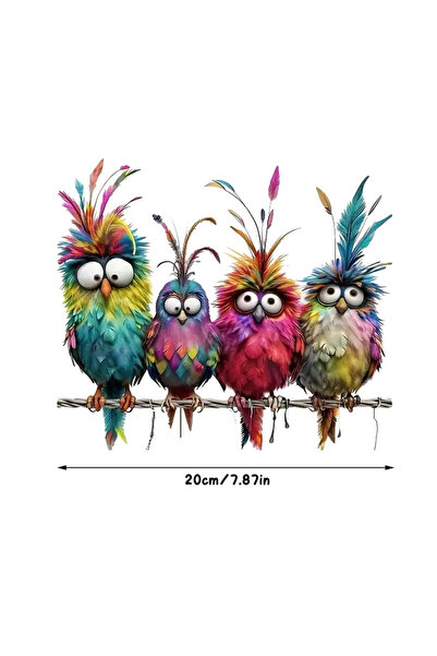 Choice ملصقات زخرفية إبداعية متعددة الألوان على شكل طيور مرحة للنوافذ الزجاجي...
