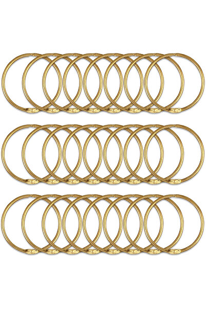Choice مجموعة من 24 حلقة معدنية ذهبية متعددة الاستخدامات لتزيين ستائر الحمام،...
