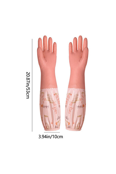 Choice Pink 1 Pair Fashion Hemming Plus Velvet Warm Housework Gloves Kitchen ...