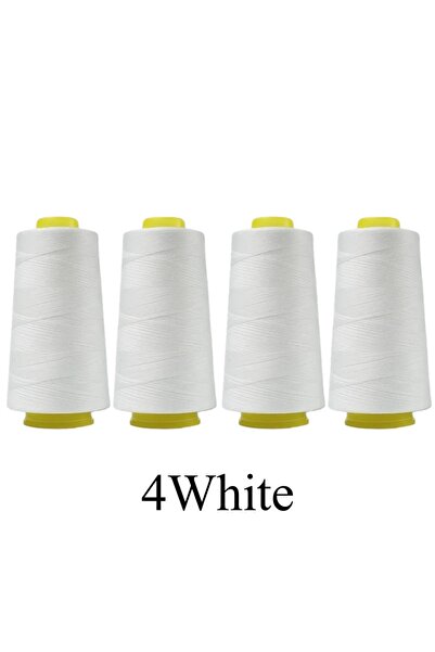 Choice 4Rolls-White 1-6Rolls 3000 Yard Each Serger Thread 100% Polyester Cone...