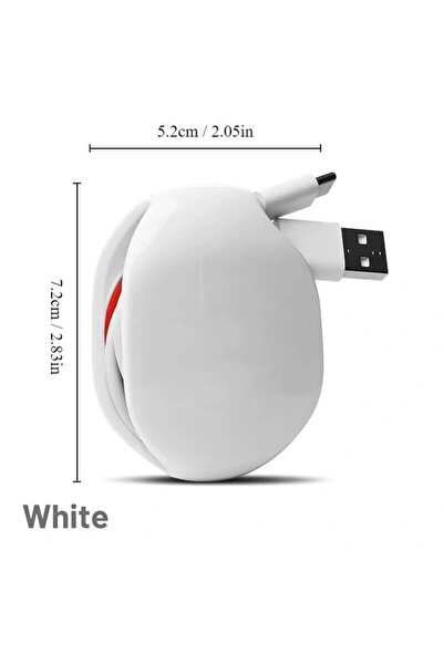 Choice سلك سماعة أذن أبيض قابل للسحب تلقائيًا، سلك ثابت قابل للسحب، كابل بيان...