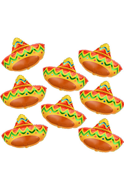 Choice 25Inch Straw Hats 8 Pieces Pack of 8, Mexican Hat-Shaped Aluminum Foil...