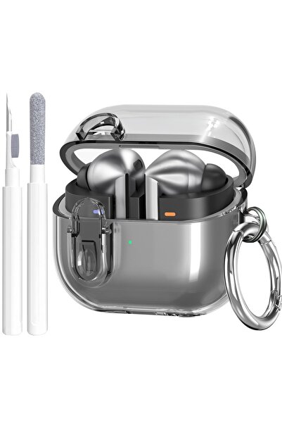 Choice For Buds 3 FE Clear Black with Pen for Buds 3 FE Case Cover with Clean...