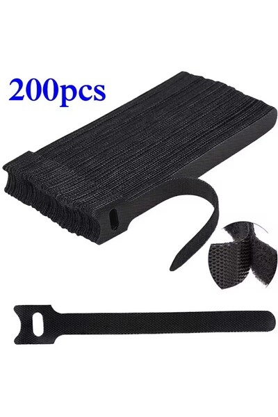 Choice black 200pcs 50/200 Pcs Releasable Cable Ties Colored Plastics Reusabl...