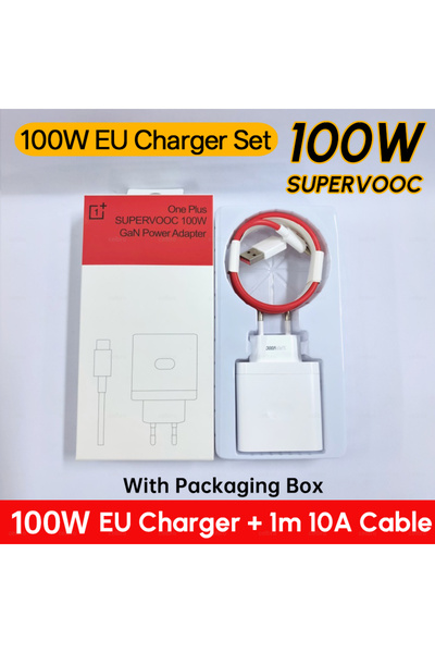 Oneplus 100W EU Charger Set 100W 80W Charger Original USB Adapter SUPERVOOC T...