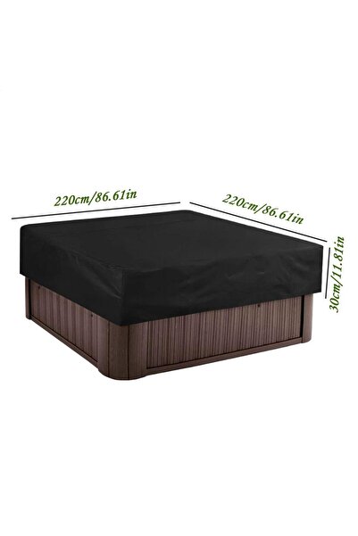 Choice Black 220x220x30cm Waterproof & UV Resistant Hot Tub Cover Protector S...