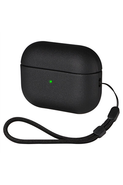 Choice جراب جلدي أسود محبب لسماعات AirPods Pro 2 و AirPods Pro 3، غطاء حماية ...