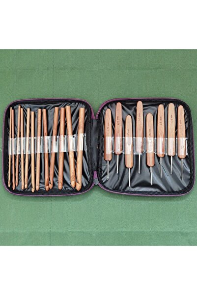 Choice 20pcs 20pcs Bamboo Crochet Hook Set (1-10mm) with Storage Case - Ergon...