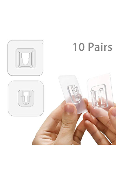 Choice 10 أزواج 10/20 زوجًا من خطافات لاصقة قوية مزدوجة الجوانب، شفافة، للتعل...