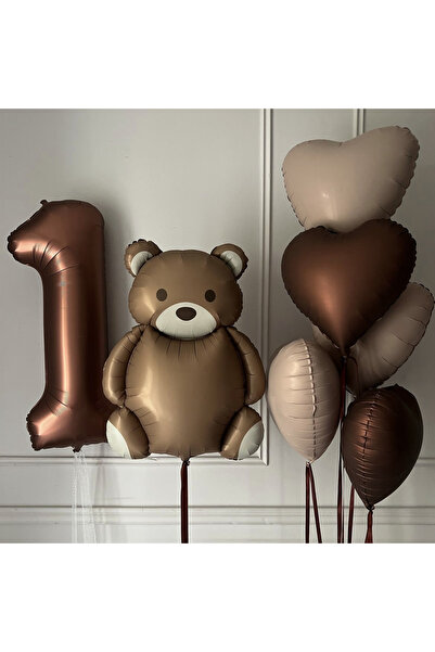 Choice 32inch 1 7pcs Cute Brown Bear Balloons 32 Inch Number 0-9 Years Old Ba...