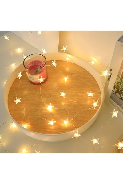 Choice سلسلة أضواء زينة على شكل نجمة، سلك نحاسي، 2 متر، 20 مصباح LED، لون أبي...