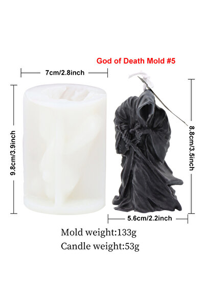 Choice3 قالب ريبر 5 ثلاثي الأبعاد، قالب سيليكون لصنع الشموع على شكل شيطان وخف...