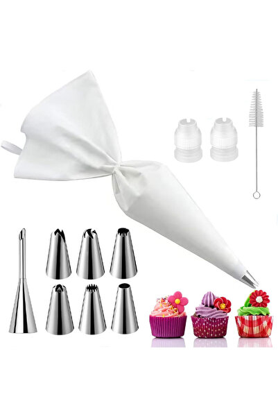 Choice 11PCS 11PCS Reusable Cloth Piping Tips Bag Set-6 Stainless Tips, Choux...